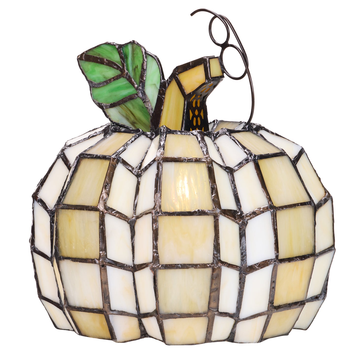 9"H Patch the Pumpkin Stained Glass Accent Lamp - Lit
