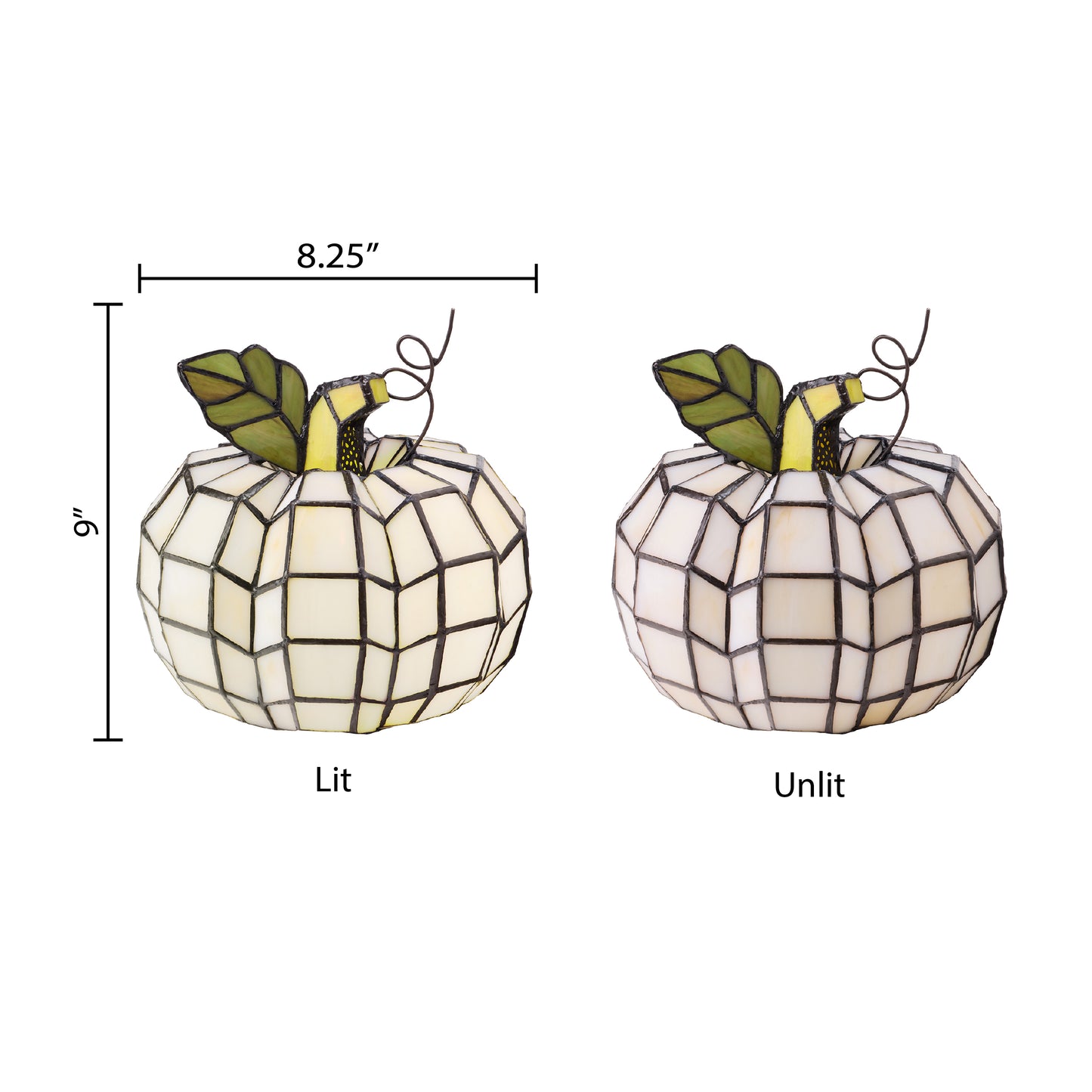 9"H Patch the Pumpkin Stained Glass Accent Lamp