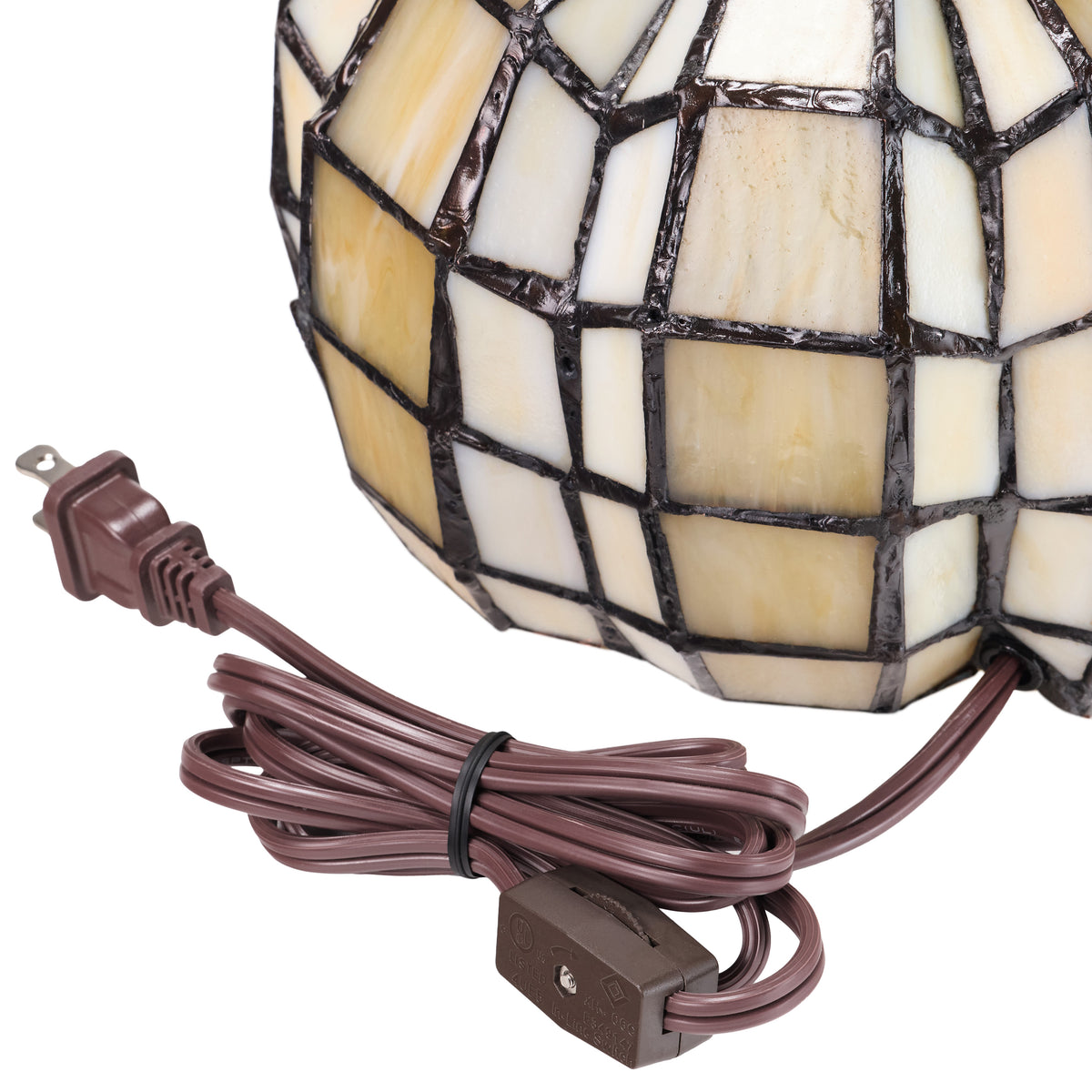 9"H Patch the Pumpkin Stained Glass Accent Lamp
