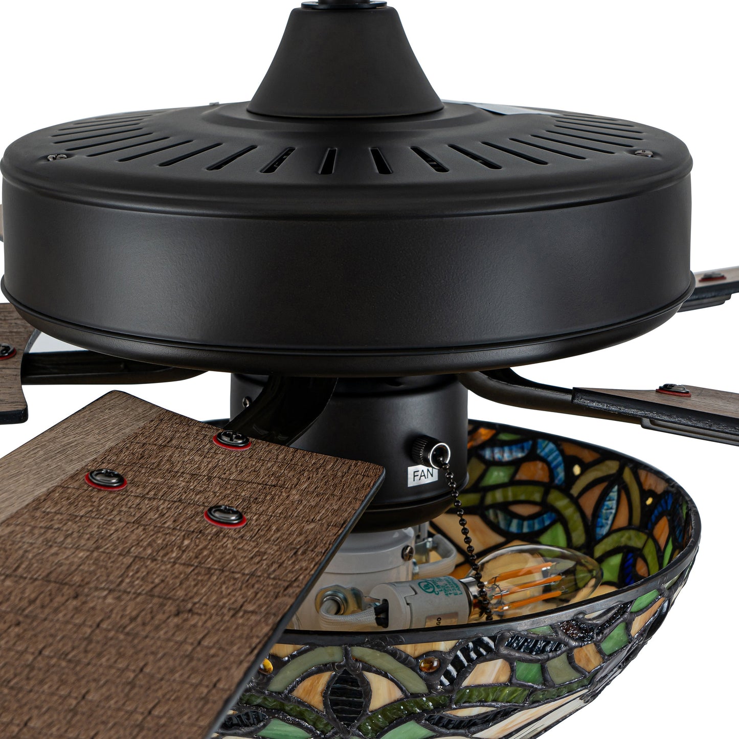 52" W Westley Tiffany Stained Glass Ceiling Fan with Remote Control