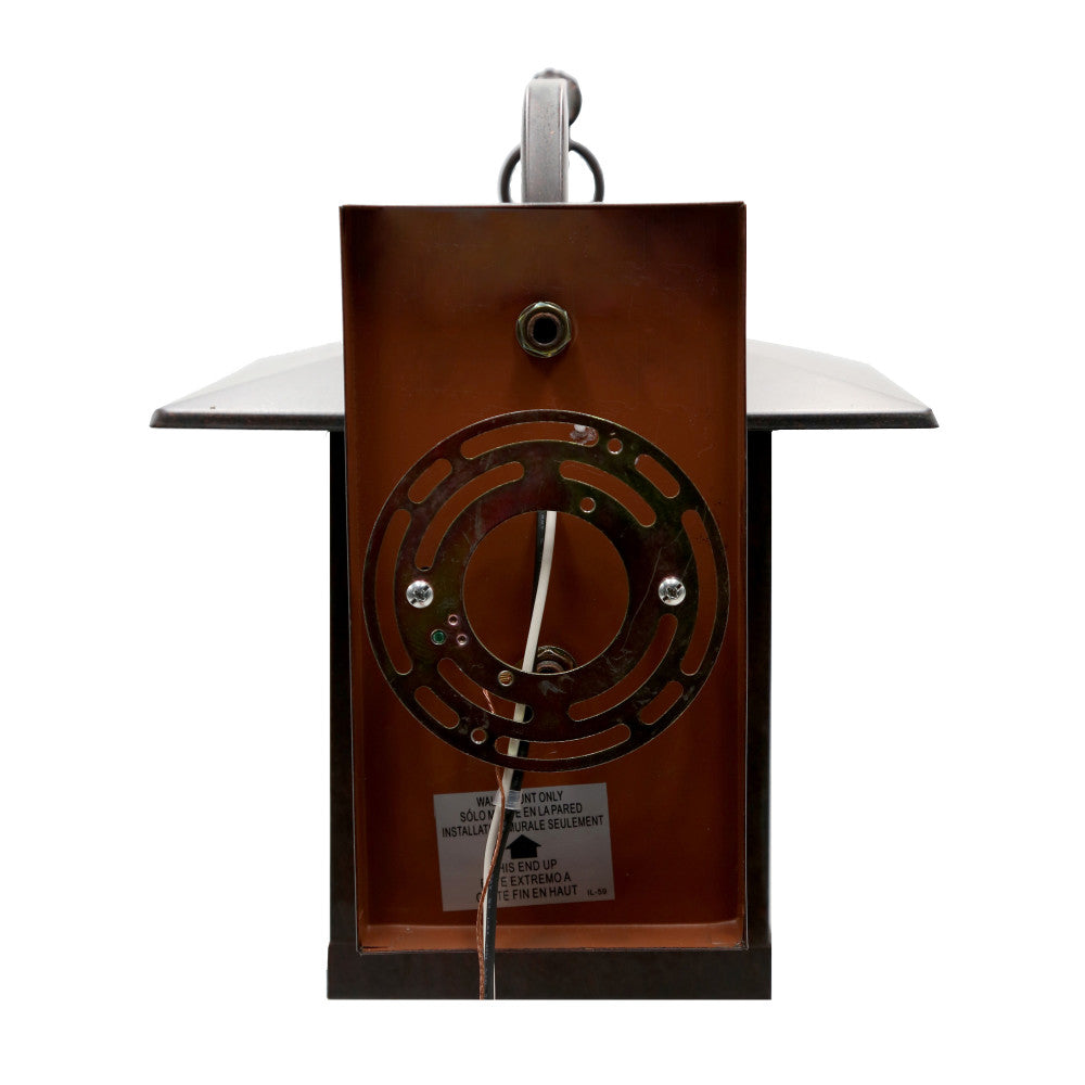 River of Goods Red Stained Glass and Oil Rubbed Bronze 1-Light Outdoor Lantern Wall Sconce