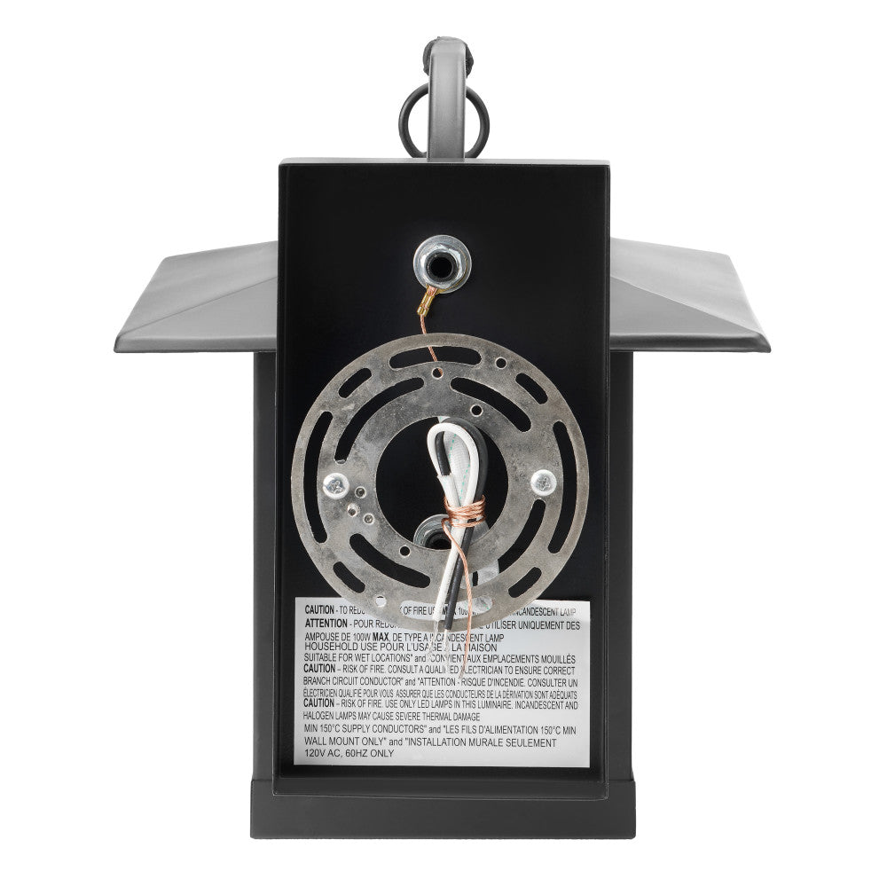 River of Goods Multicolor Stained Glass and Black 1-Light Outdoor Lantern Wall Sconce