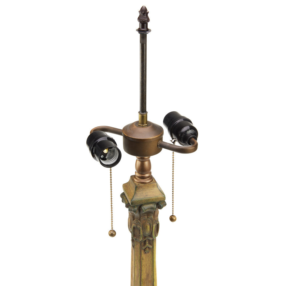 26.75" H Margriet Stained Glass Dome Shade Candlestick Table Lamp