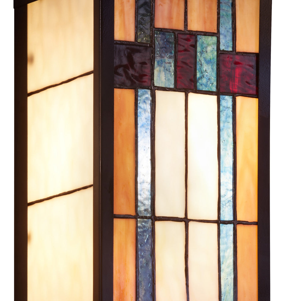 16.25"H Multicolored 1-Light Mission Style Outdoor Sconce