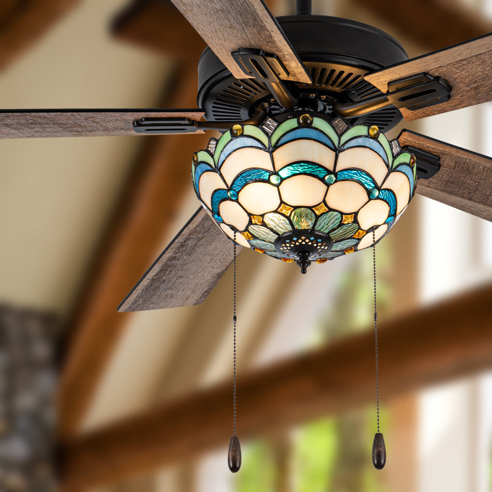 52"W Thatcher 5-Blade Remote-Controlled Ceiling Fan