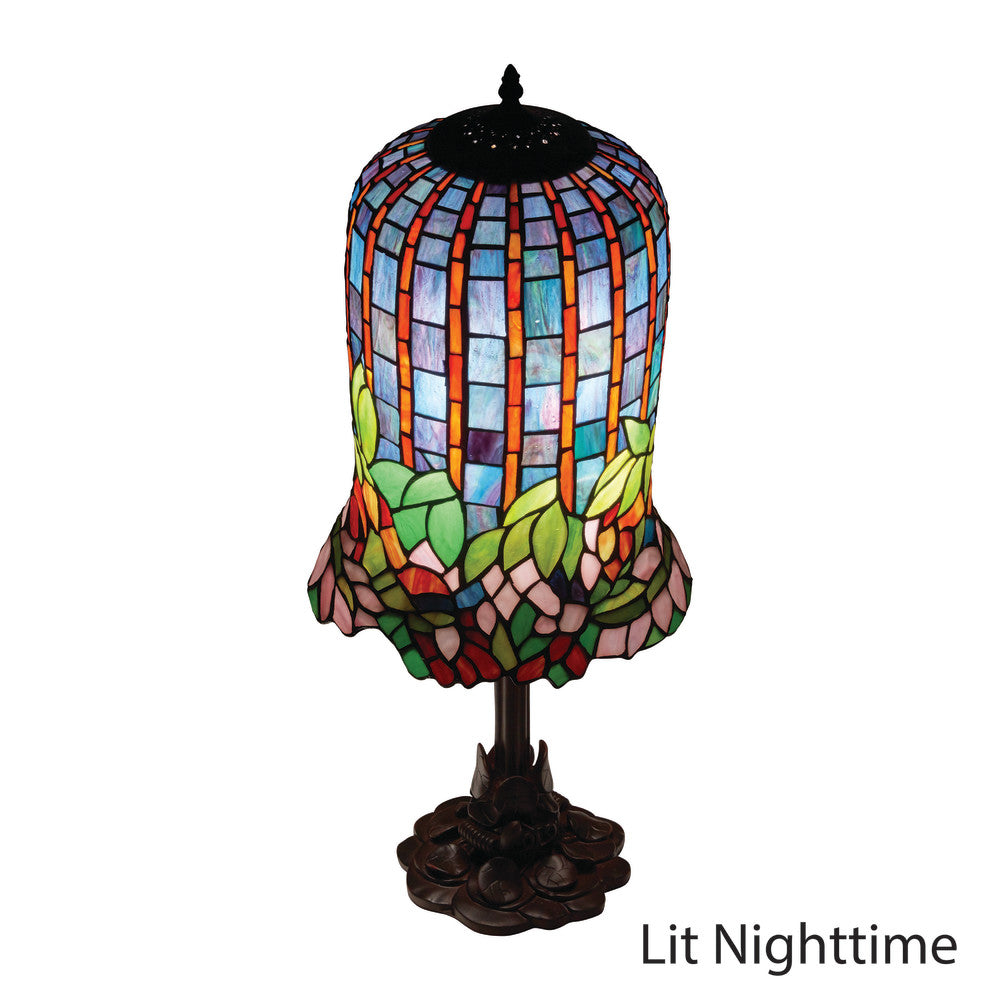 26" H Pond Lily Tiffany-Style Stained Glass Table Lamp