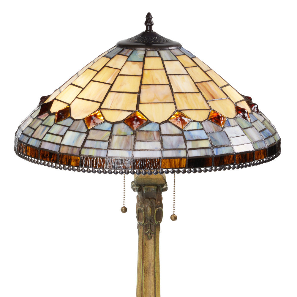 26.75" H Margriet Stained Glass Dome Shade Candlestick Table Lamp