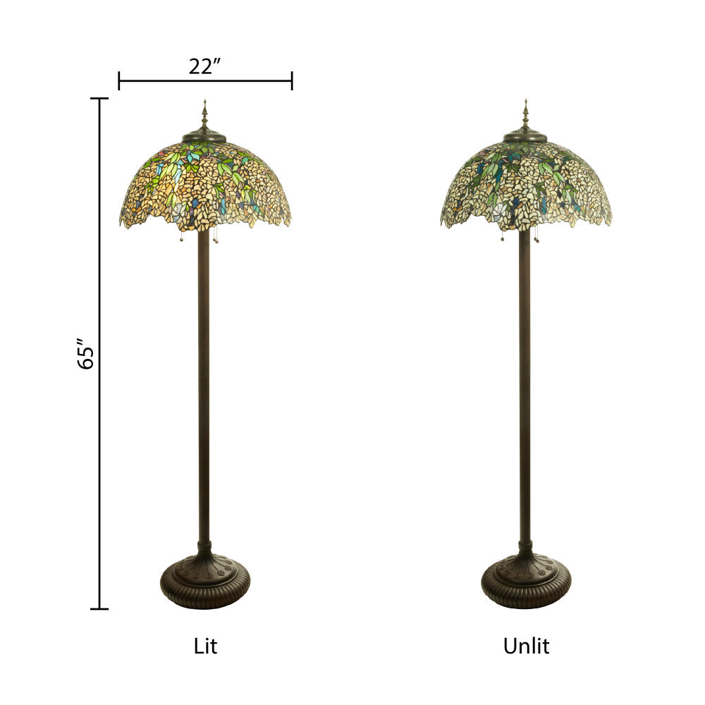 65" H Gwendoline Tiffany-Style Stained Glass Floor Lamp