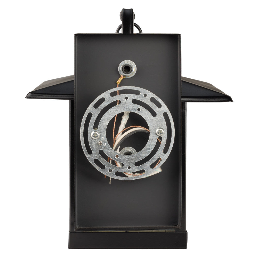 River of Goods Multicolor Stained Glass and Black 1-Light Outdoor Lantern Wall Sconce