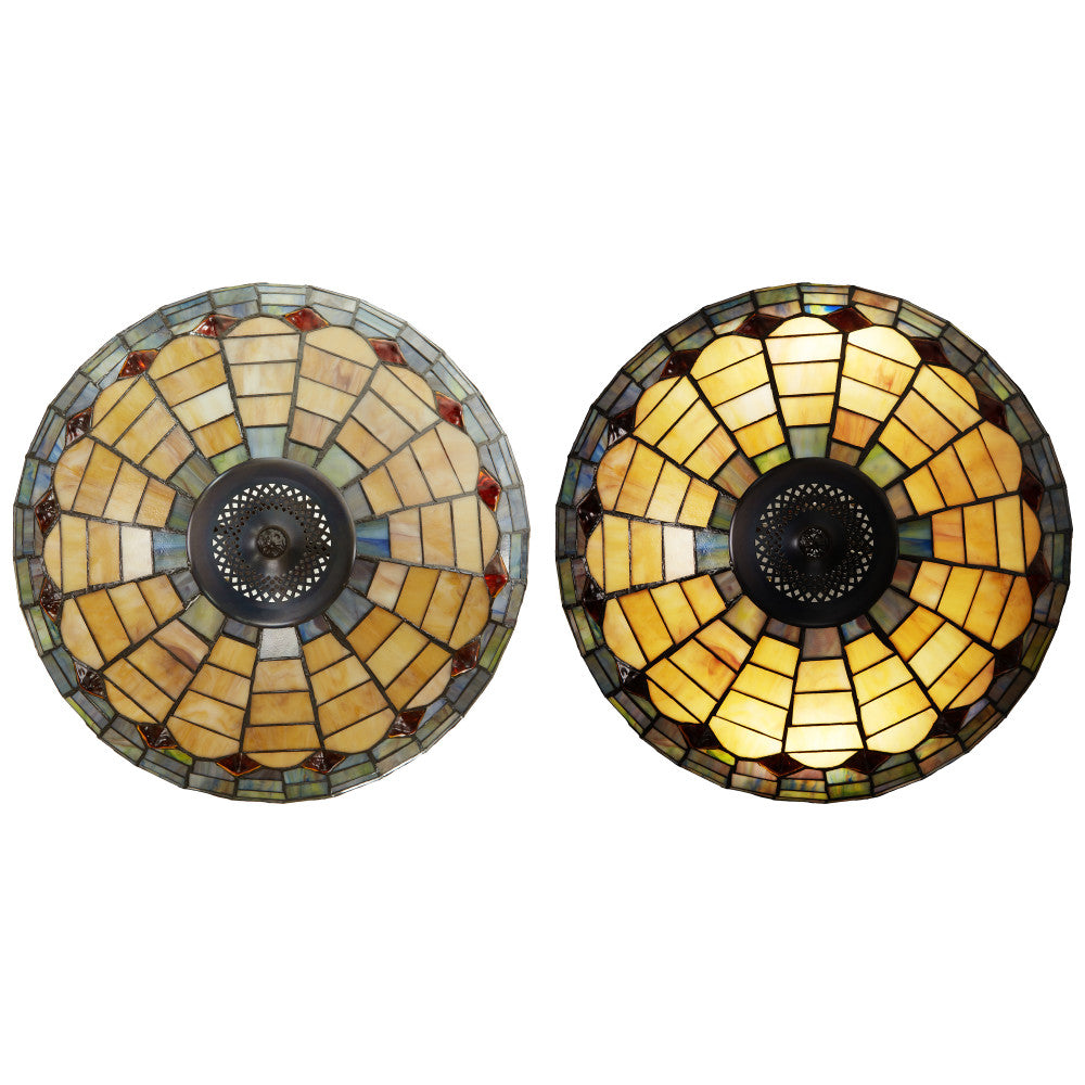 62.25" H Margriet Stained Glass Dome Shade Candlestick Base Floor Lamp