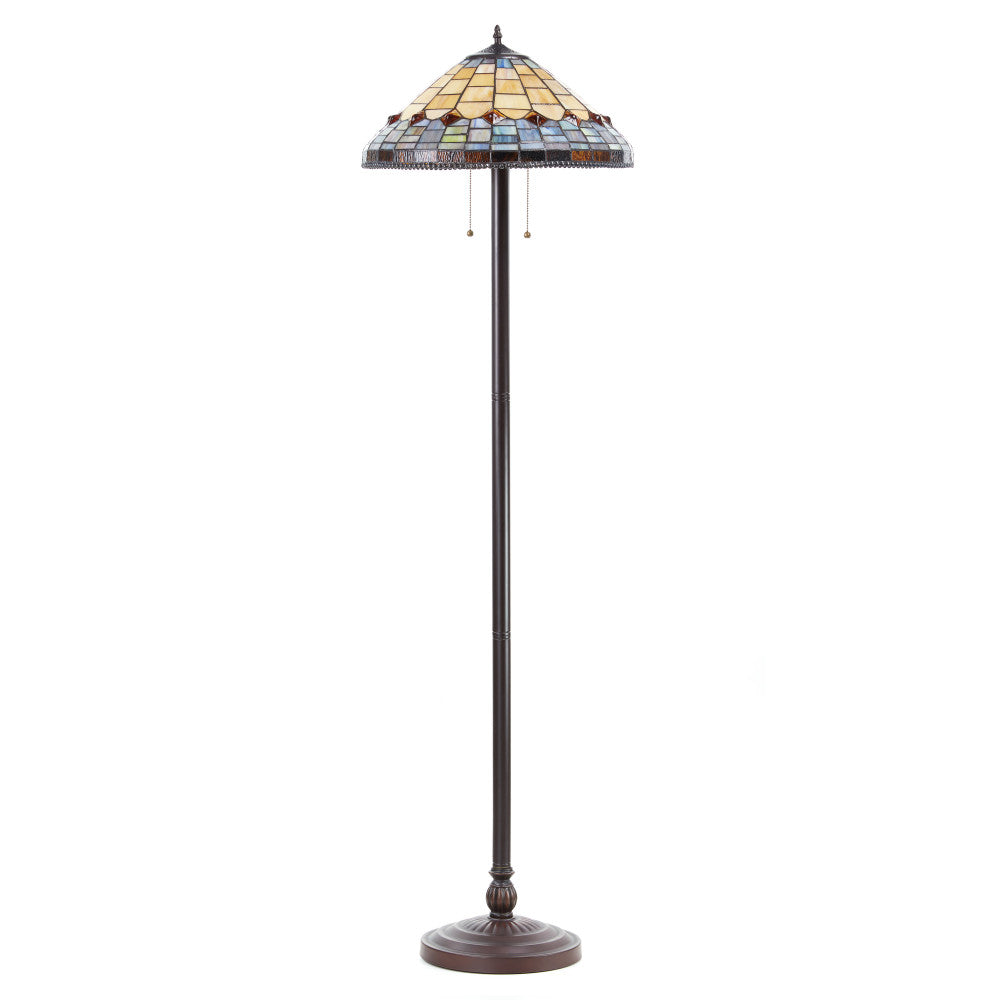 62.25" H Margriet Stained Glass Dome Shade Candlestick Base Floor Lamp
