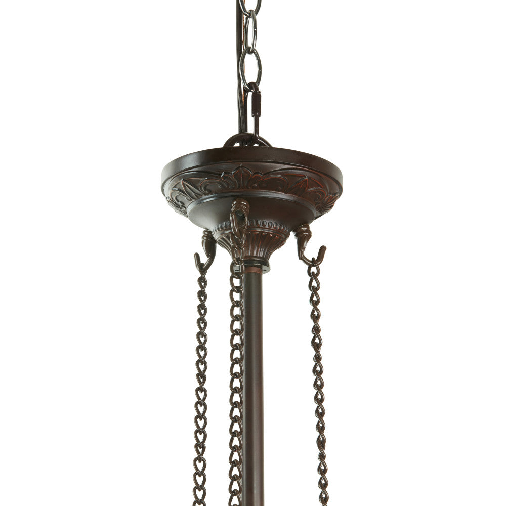 24"W 3-Light Tiffany-Style Dragonfly Pendant Light