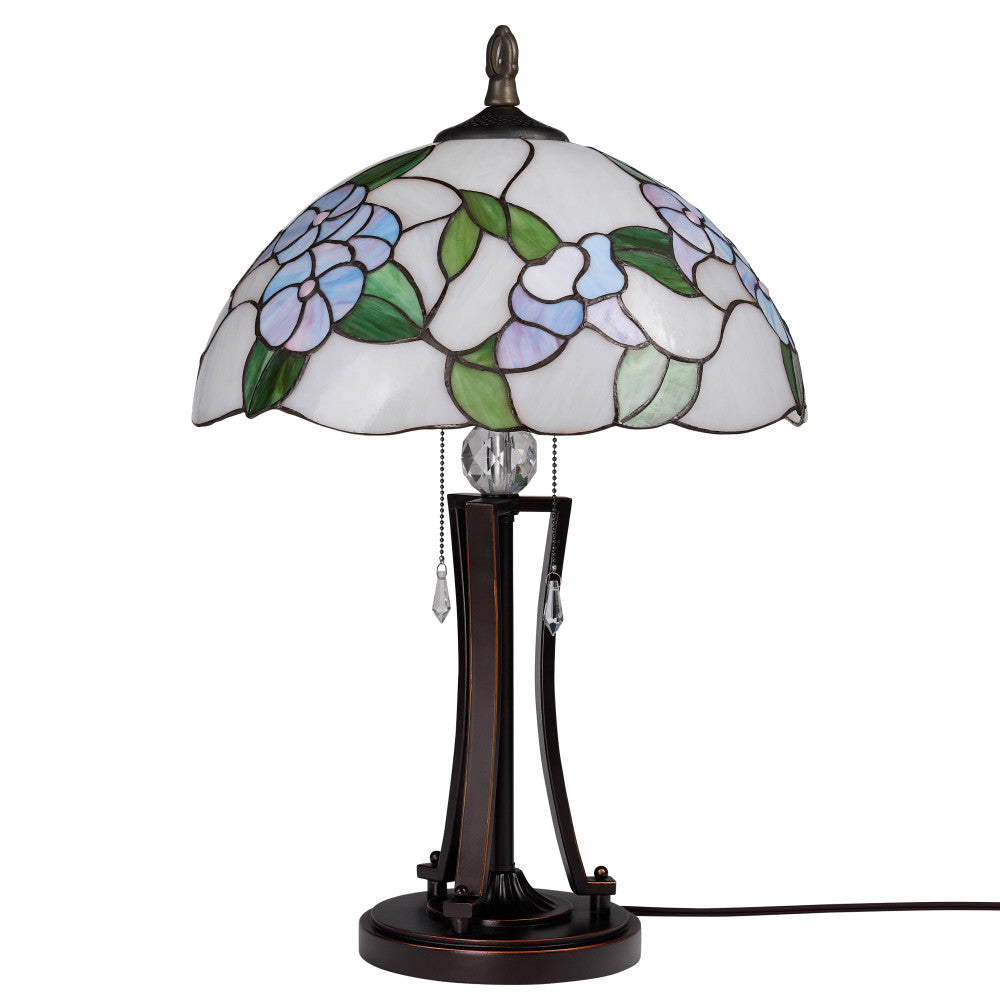 Tula 24.75" H Tiffany-style Blue Bowl Shade Stained Glass Table Lamp