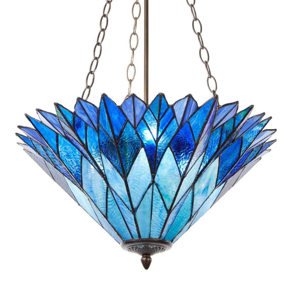 28" H Graceful Azura Unique Tiffany Style Shade Pendant Light