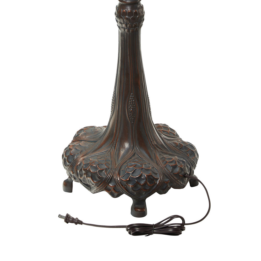 35.5"H Rose Bush Tiffany-Style Stained Glass Table Lamp