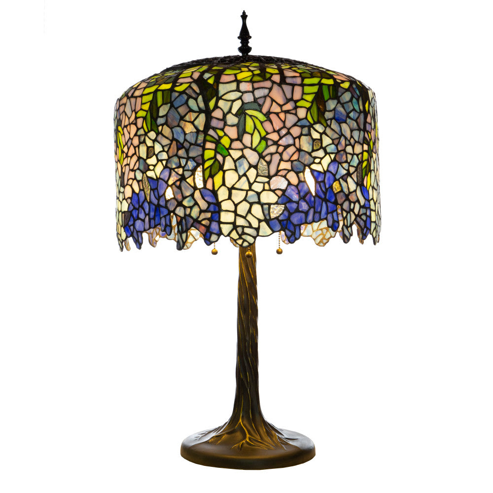 29.5"H Stained Glass Tiffany Inspired Grand Wisteria Table Lamp
