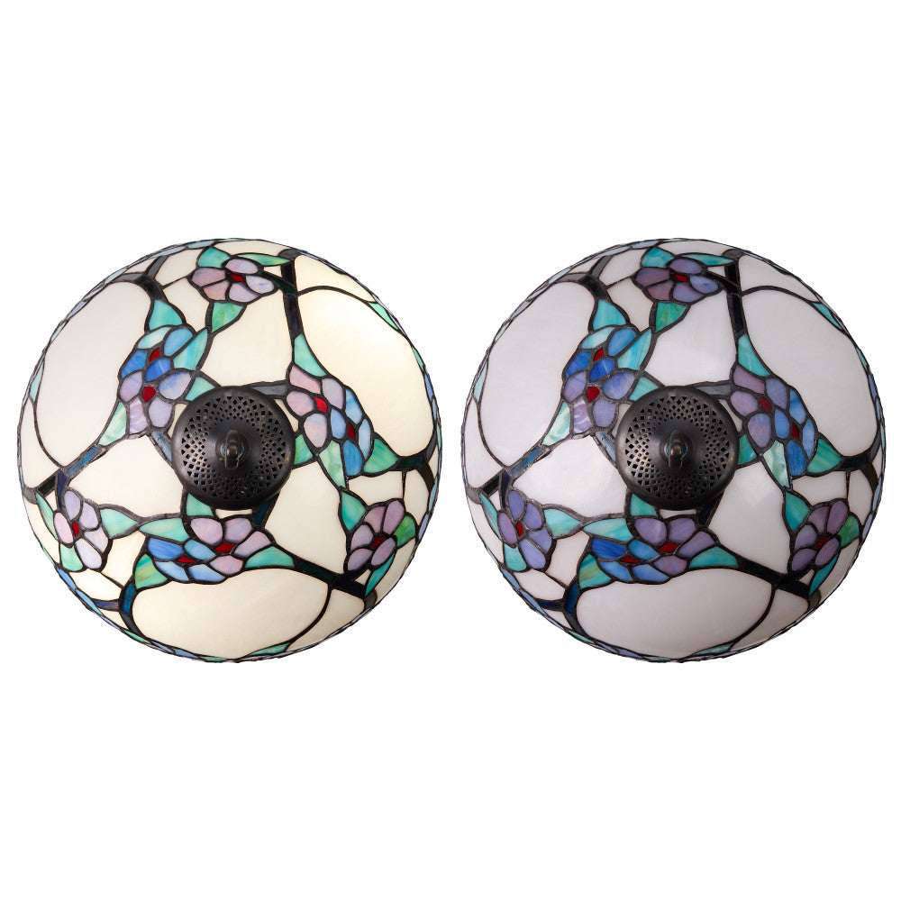Tula 24.75" H Tiffany-style Teal Bowl Shade Stained Glass Table Lamp