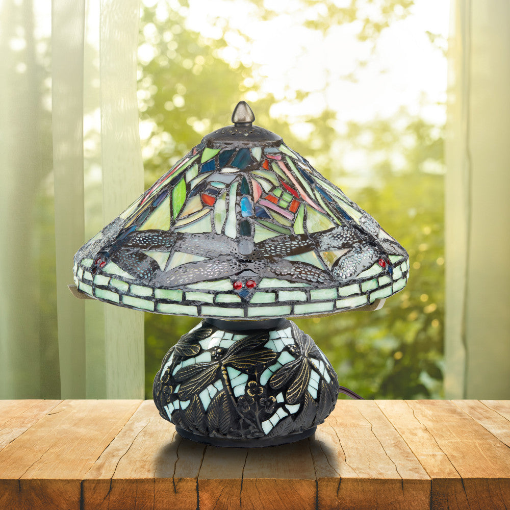 10.5"H Tiffany Style Dragonfly Accent Lamp