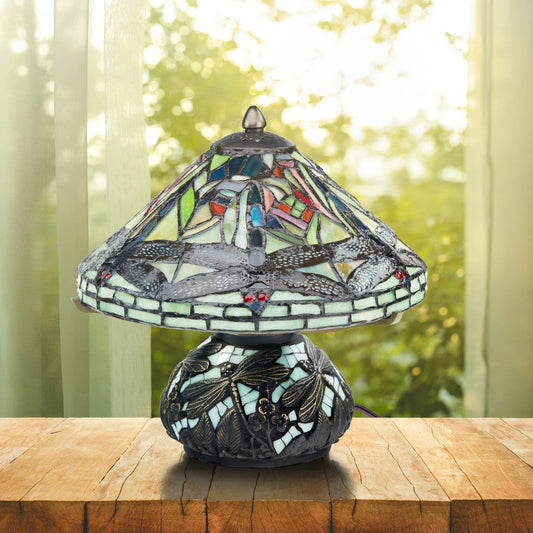 10.5"H Tiffany Style Dragonfly Accent Lamp