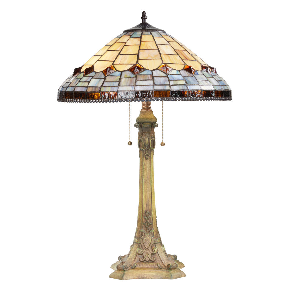 26.75" H Margriet Stained Glass Dome Shade Candlestick Table Lamp