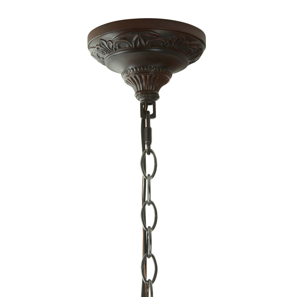 24"W 3-Light Tiffany-Style Dragonfly Pendant Light