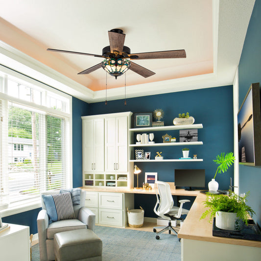 52"W Monroe 5-Blade Remote-Controlled Ceiling Fan