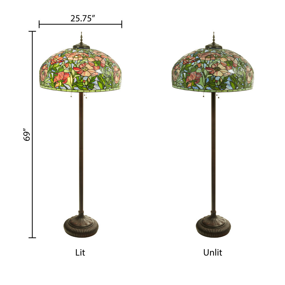 69" H Amaya Tiffany-Style Stained Glass Floor Lamp