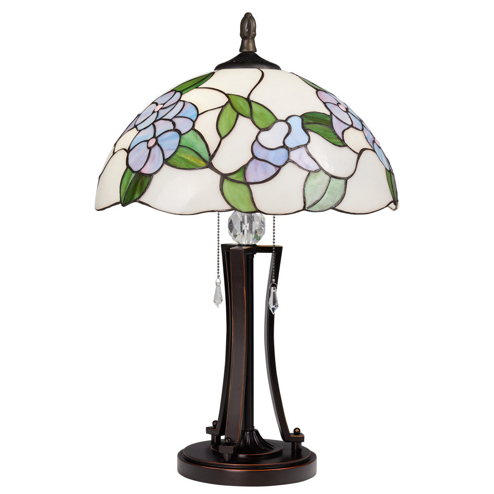 Tula 24.75" H Tiffany-style Blue Bowl Shade Stained Glass Table Lamp