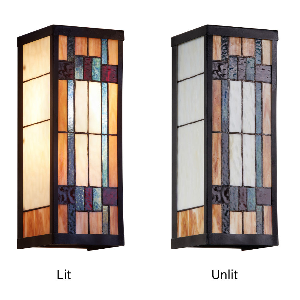 16.25"H Multicolored 1-Light Mission Style Outdoor Sconce