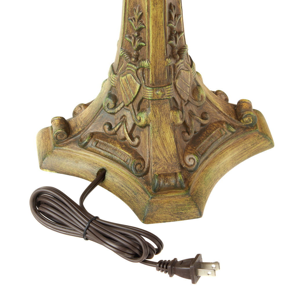 26.75" H Margriet Stained Glass Dome Shade Candlestick Table Lamp