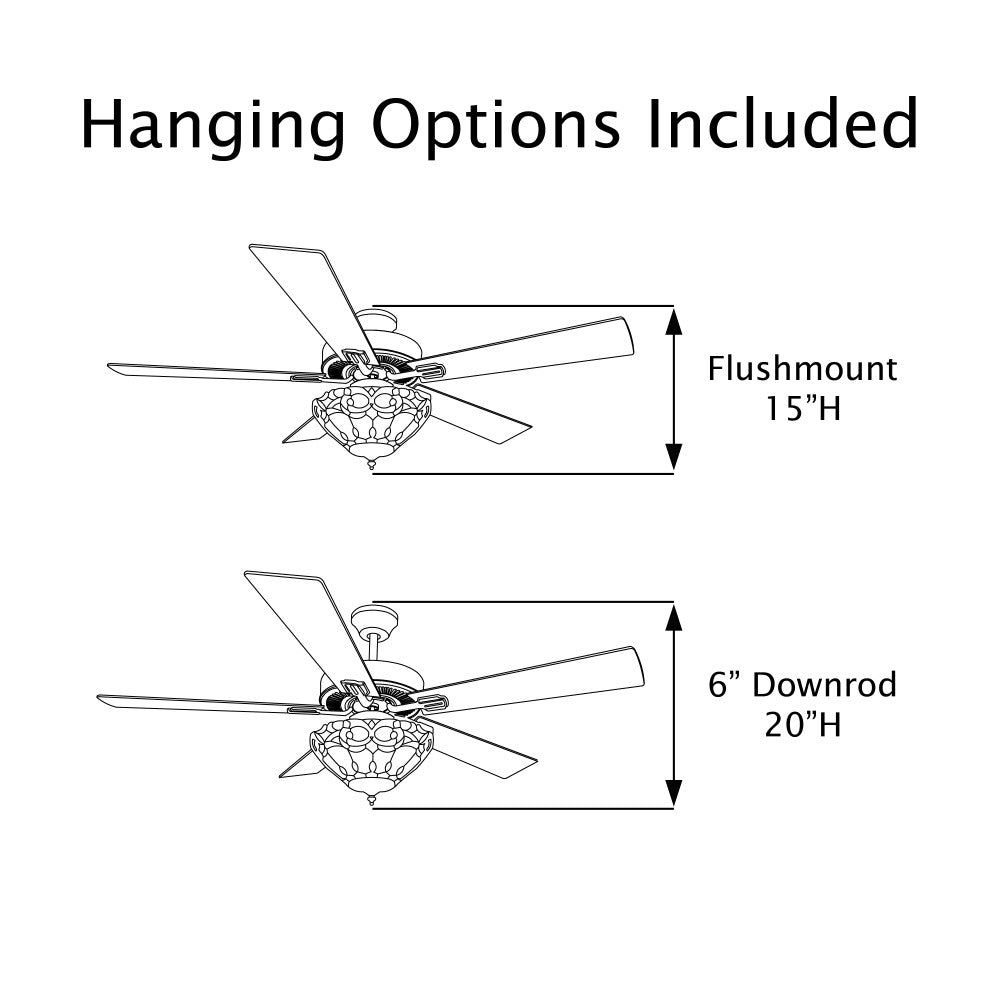 52"W Monroe 5-Blade Remote-Controlled Ceiling Fan