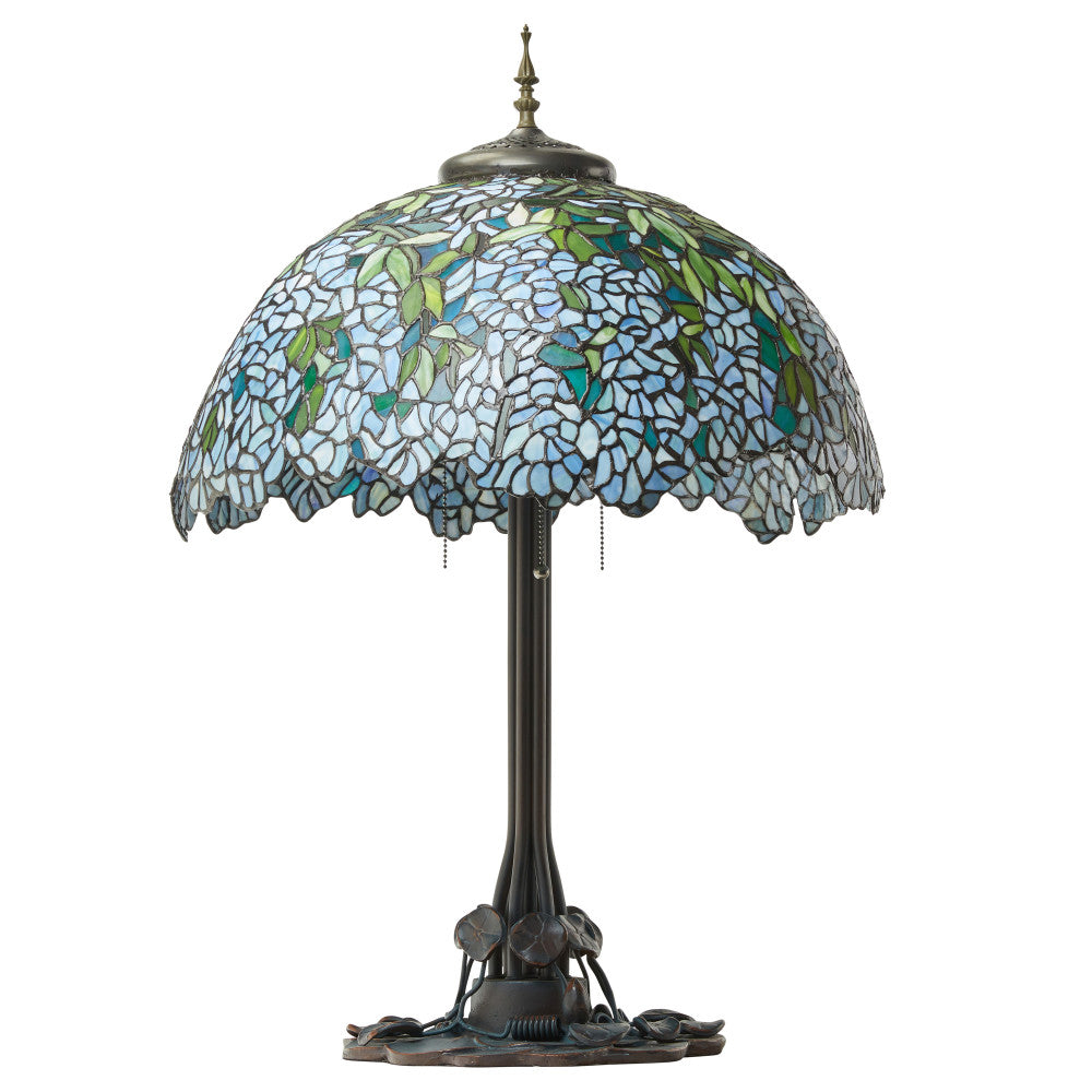 32" H Wisteria Tiffany-Style Stained Glass Table Lamp