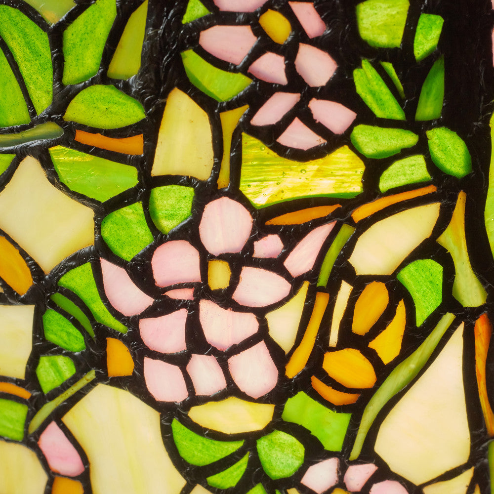 31.75" H Cherry Blossoms Stained Glass Table Lamp