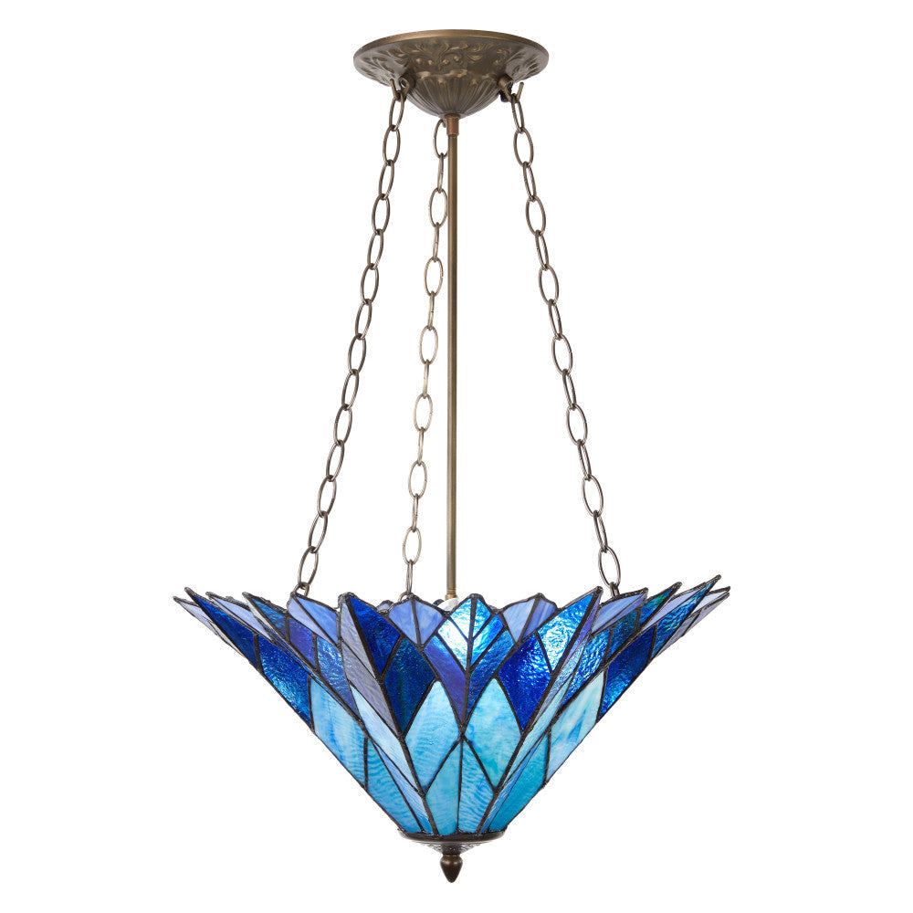 28" H Graceful Azura Unique Tiffany Style Shade Pendant Light