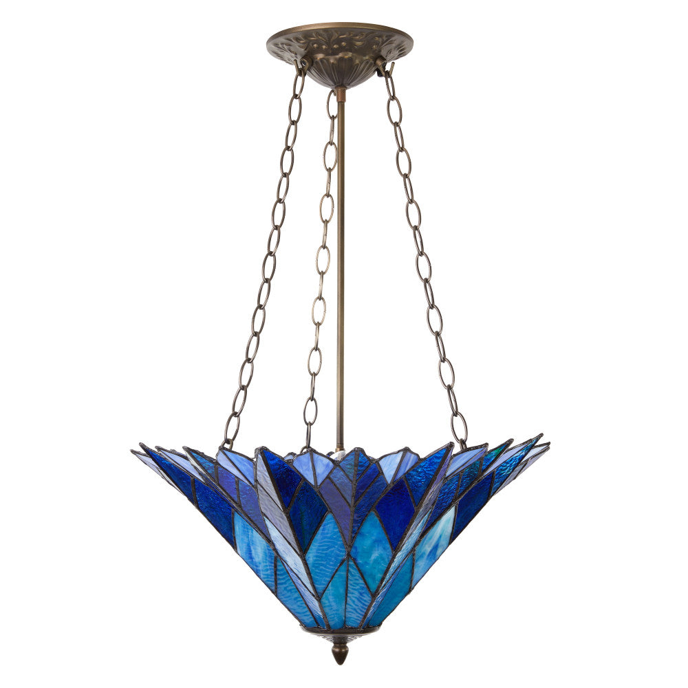 28" H Graceful Azura Unique Tiffany Style Shade Pendant Light