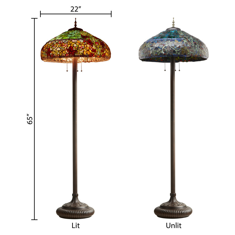 65"H Hampstead Tiffany Style Stained Glass Floor Lamp