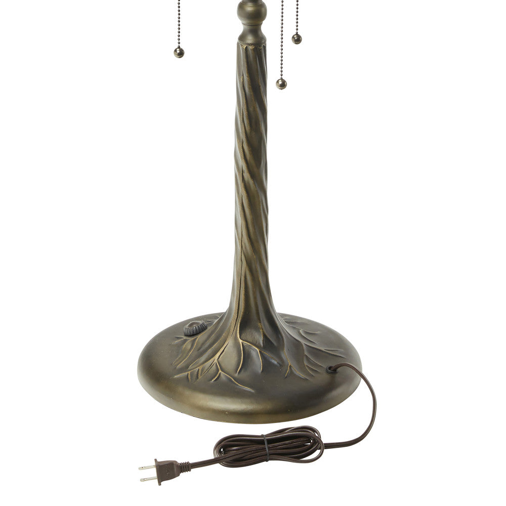 31.75" H Cherry Blossoms Stained Glass Table Lamp