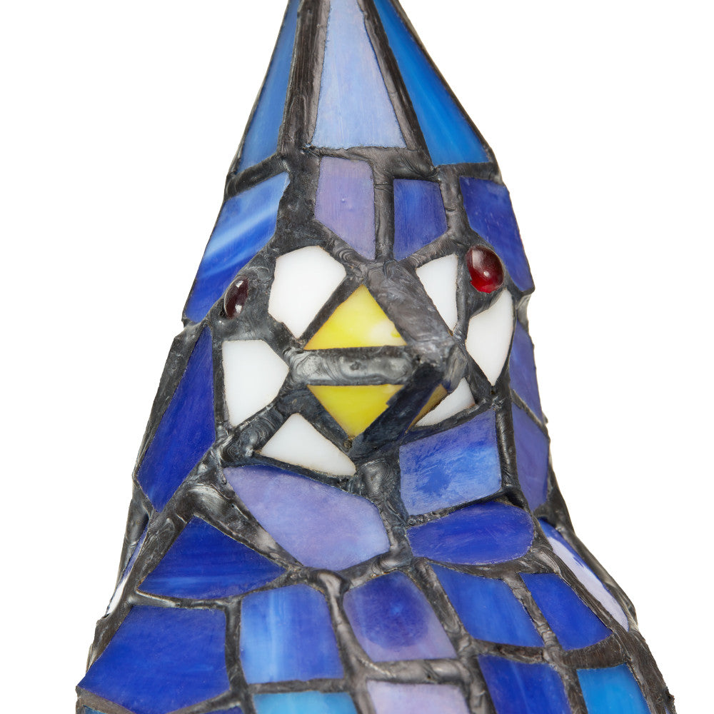 13.5"H Stained Glass Bird Accent Lamp