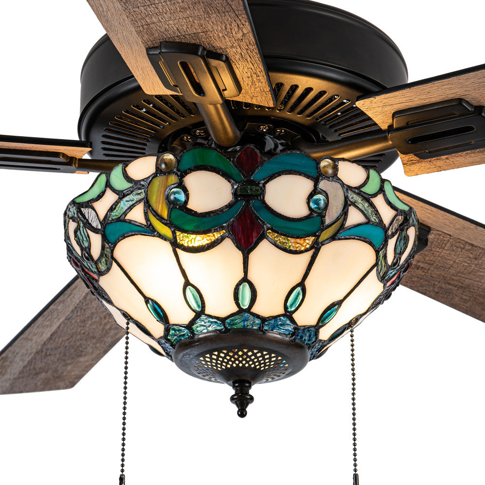 52"W Monroe 5-Blade Remote-Controlled Ceiling Fan