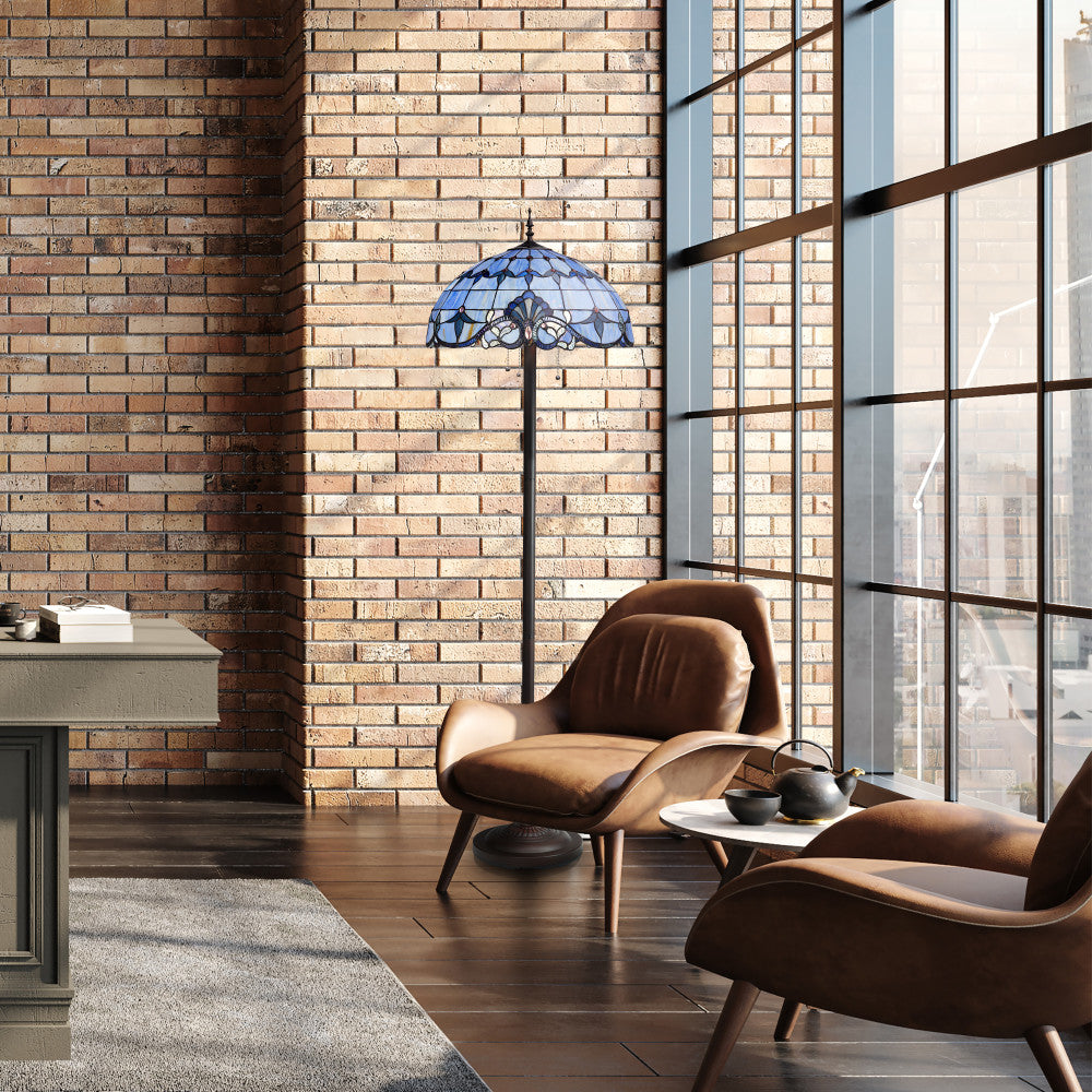 64"H Stained Glass Allistar Floor Lamp
