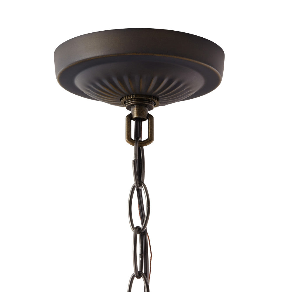 19.25" W Nancy Traditional Multicolored Stained Glass Bowl Shade Pendant Light