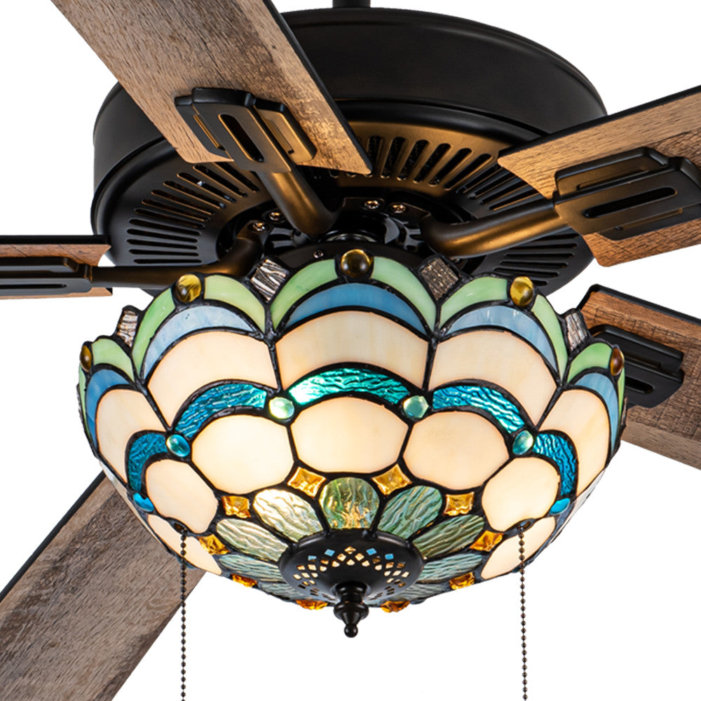 52"W Thatcher 5-Blade Remote-Controlled Ceiling Fan