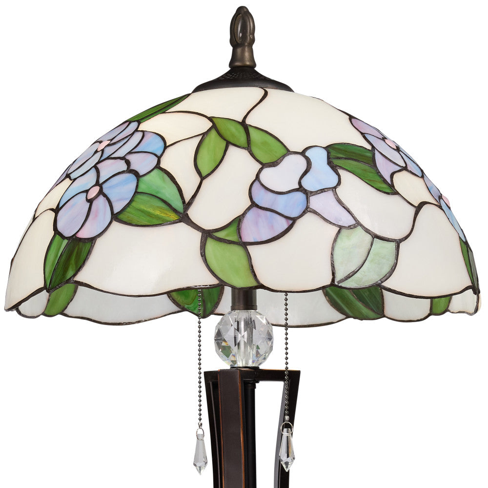 Tula 24.75" H Tiffany-style Blue Bowl Shade Stained Glass Table Lamp