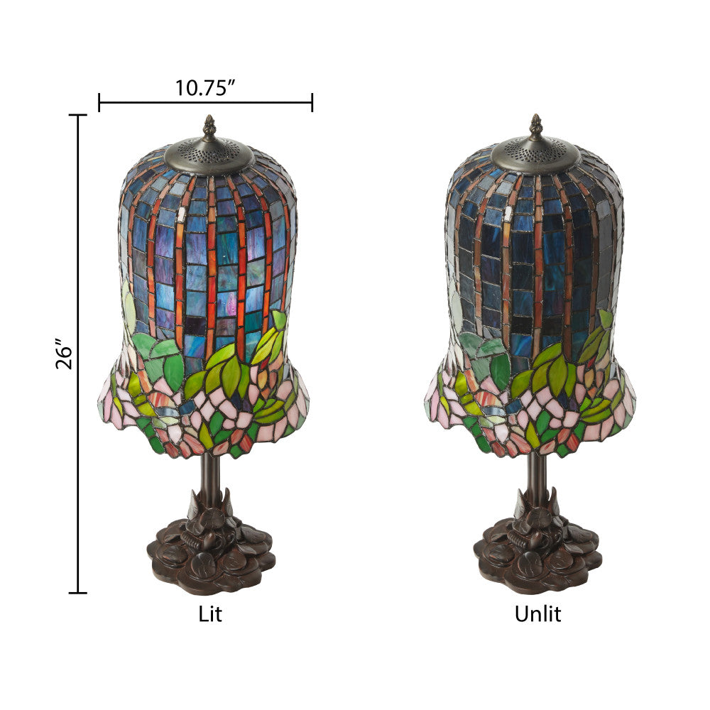 26" H Pond Lily Tiffany-Style Stained Glass Table Lamp