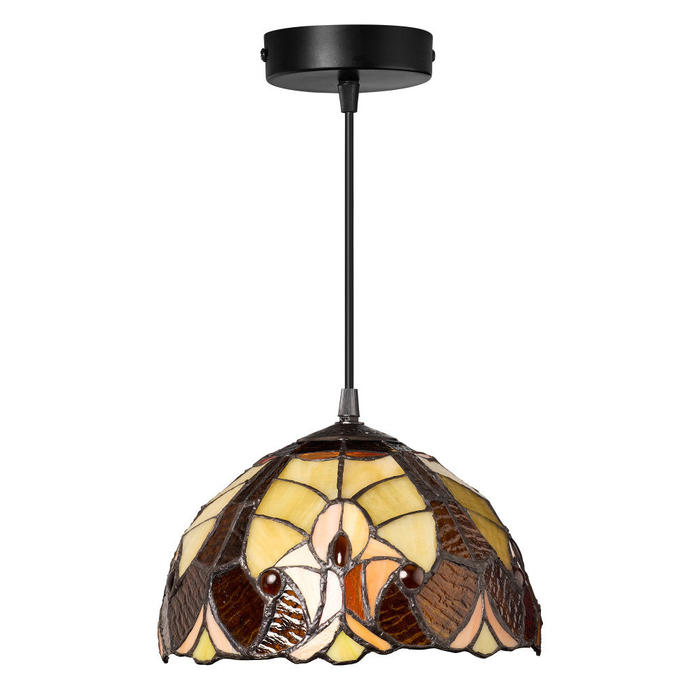 10" W Halston Traditional Amber Dome Shade Pendant Light