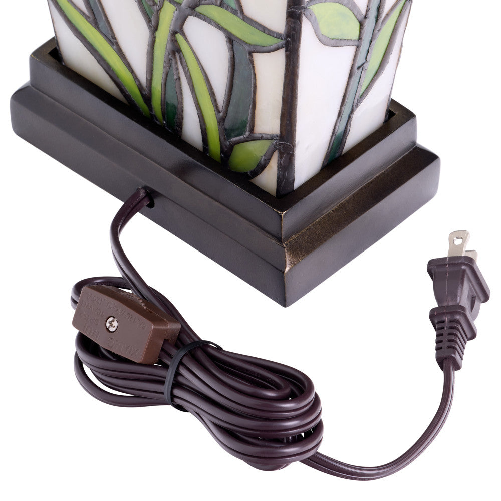 15.5" H Yara Multi Colored Stained Glass Vase-Shaped Table Lamp