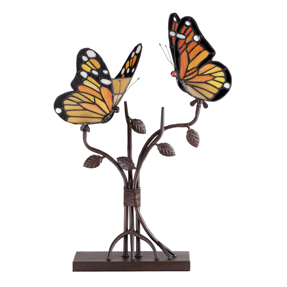 20.5" H Amelia Stained Glass Butterfly Table Lamp