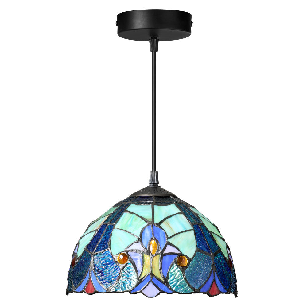 10.25" W Halston Traditional Blue Dome Shade Pendant Light