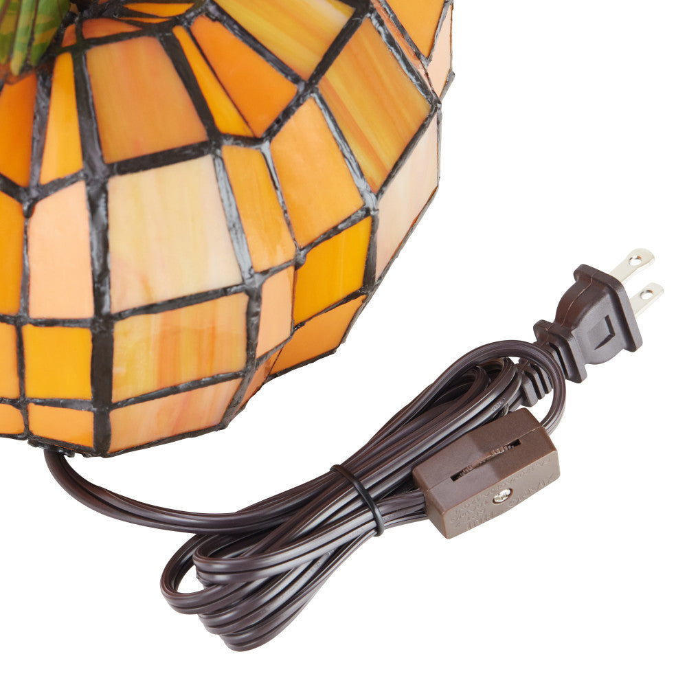 9"H Patch the Pumpkin Stained Glass Accent Lamp